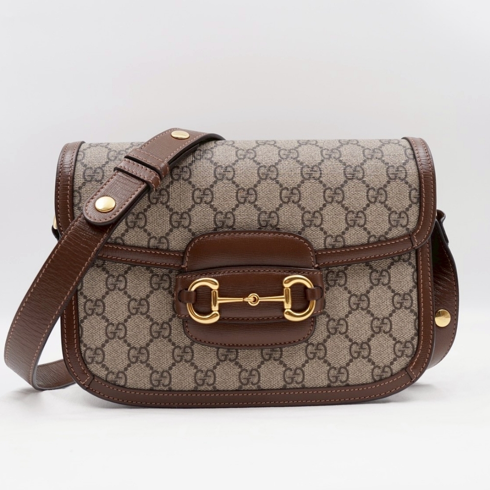 CC28 ❤️ Gucci GG Supreme Monogram Calfskin Web Mini Horsebit